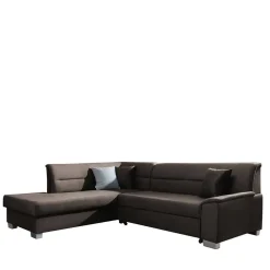 Wohnen Samt Polsterecke in Dunkelbraun - Vitablo