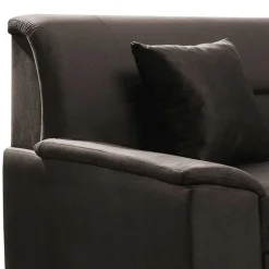 Wohnen Samt Polsterecke in Dunkelbraun - Vitablo