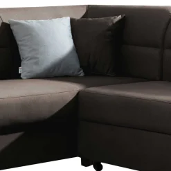 Wohnen Samt Polsterecke in Dunkelbraun - Vitablo