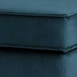 Wohnen Samt Polsterhocker in Blau & Schwarz - Cumagon