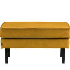 Wohnen Barhocker*Samt Polsterhocker in Ocker Gelb - Nustra