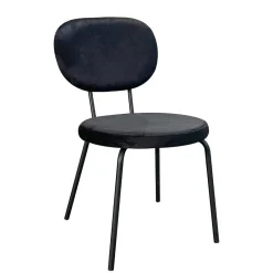 Wohnen Küchenstühle|Esszimmerstühle*Samt Polsterstühle in Schwarz - Siao (2er Set)