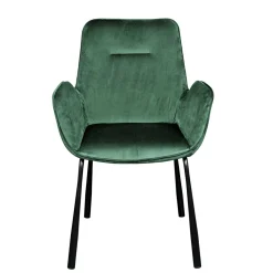 Wohnen Küchenstühle|Esszimmerstühle*Samt Polsterstuhl mit Armlehnen in Grün - Panura