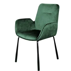 Wohnen Küchenstühle|Esszimmerstühle*Samt Polsterstuhl mit Armlehnen in Grün - Panura