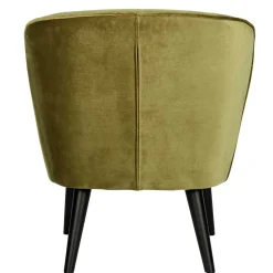 Wohnen Schwarze Möbel|Sessel & Hocker*Samt Retro Sessel in Khaki Grün - Giva