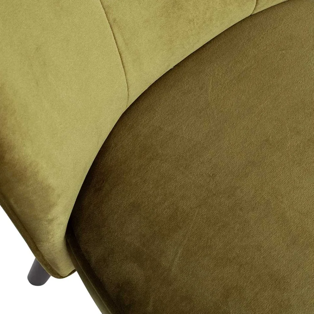Wohnen Schwarze Möbel|Sessel & Hocker*Samt Retro Sessel in Khaki Grün - Giva