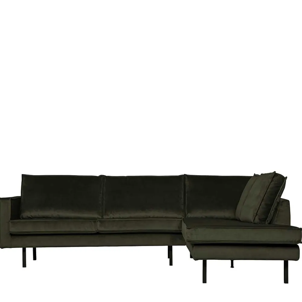 Wohnen Retro Möbel*Samt Retrocouch in Dunkelgrün Samt - Kurtisma