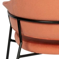 Wohnen Samt Retrosessel in Apricot - Roryn