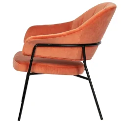 Wohnen Samt Retrosessel in Apricot - Roryn