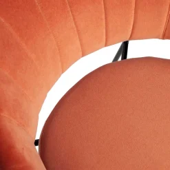 Wohnen Samt Retrosessel in Apricot - Roryn