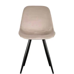 Wohnen Samt Schalenstuhl in Beige - Jesafina (2er Set)