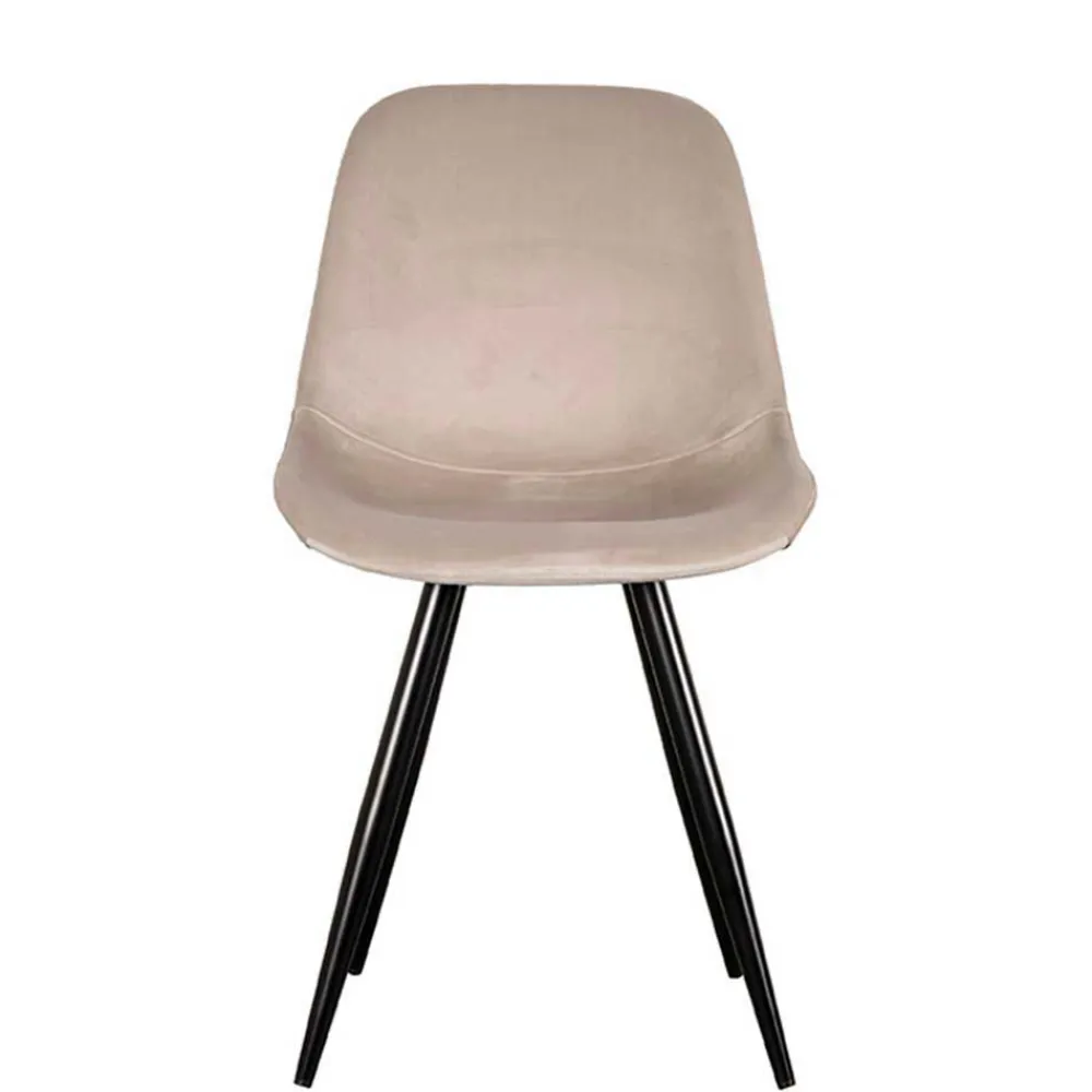 Wohnen Samt Schalenstuhl in Beige - Jesafina (2er Set)