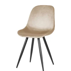 Wohnen Samt Schalenstuhl in Beige - Jesafina (2er Set)