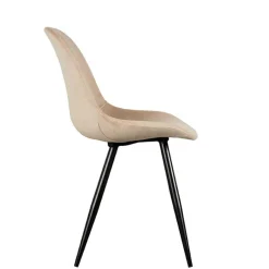 Wohnen Samt Schalenstuhl in Beige - Jesafina (2er Set)