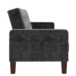 Wohnen Samt Schlafsofa in Grau - Nenna