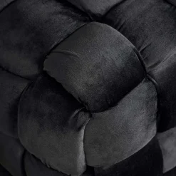 Wohnen Bettbänke|Esszimmerbänke*Samt Sitzbank in Schwarz Flechtdesign - Addara