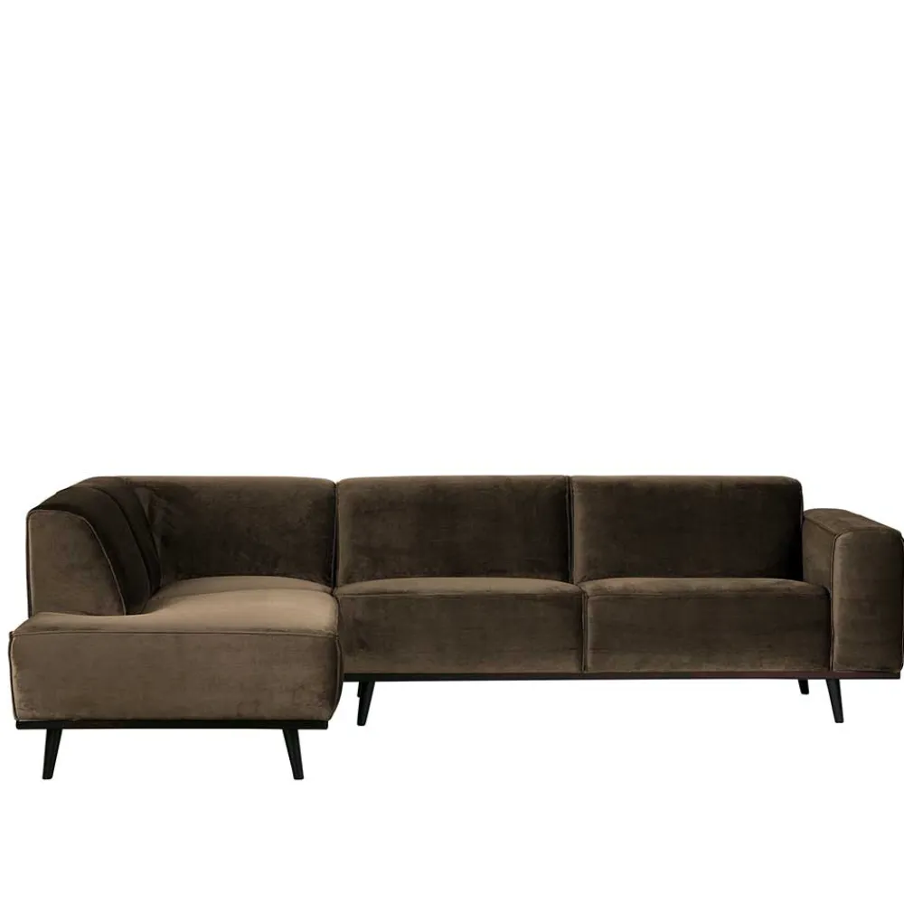 Wohnen Samt Sofa Eckgarnitur in Taupe - Matca