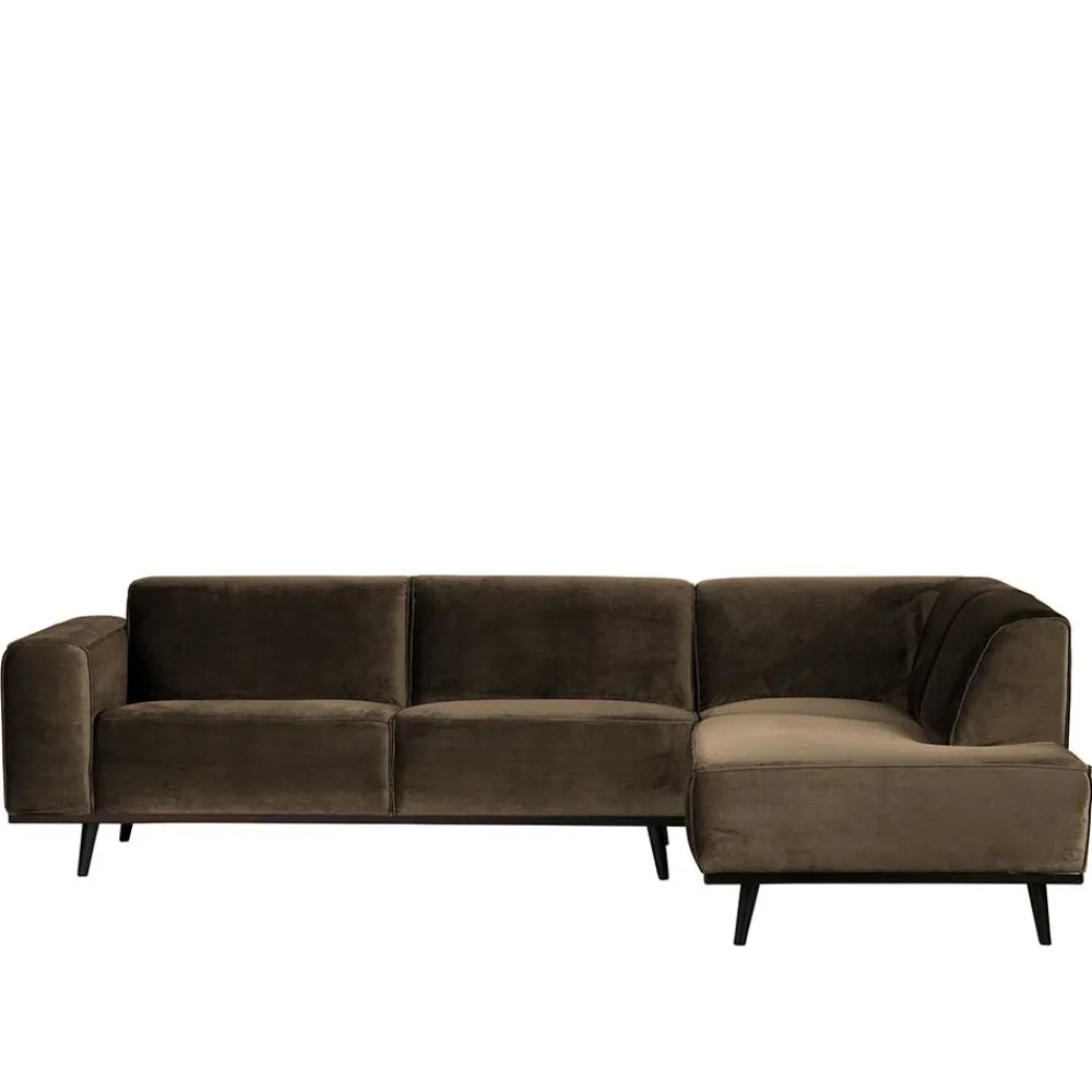 Wohnen Samt Sofa Eckgarnitur in Taupe - Matca