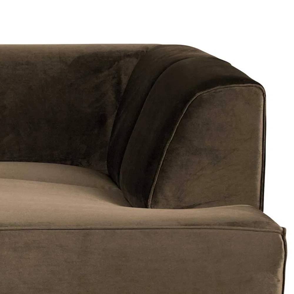 Wohnen Samt Sofa Eckgarnitur in Taupe - Matca