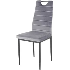 Wohnen Samt Stühle mit Quersteppung in Grau - Pysio (Set)