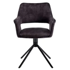 Wohnen Schwarze Möbel|Graue Möbel*Samt Tischsessel in Anthrazit - Keviz (2er Set)