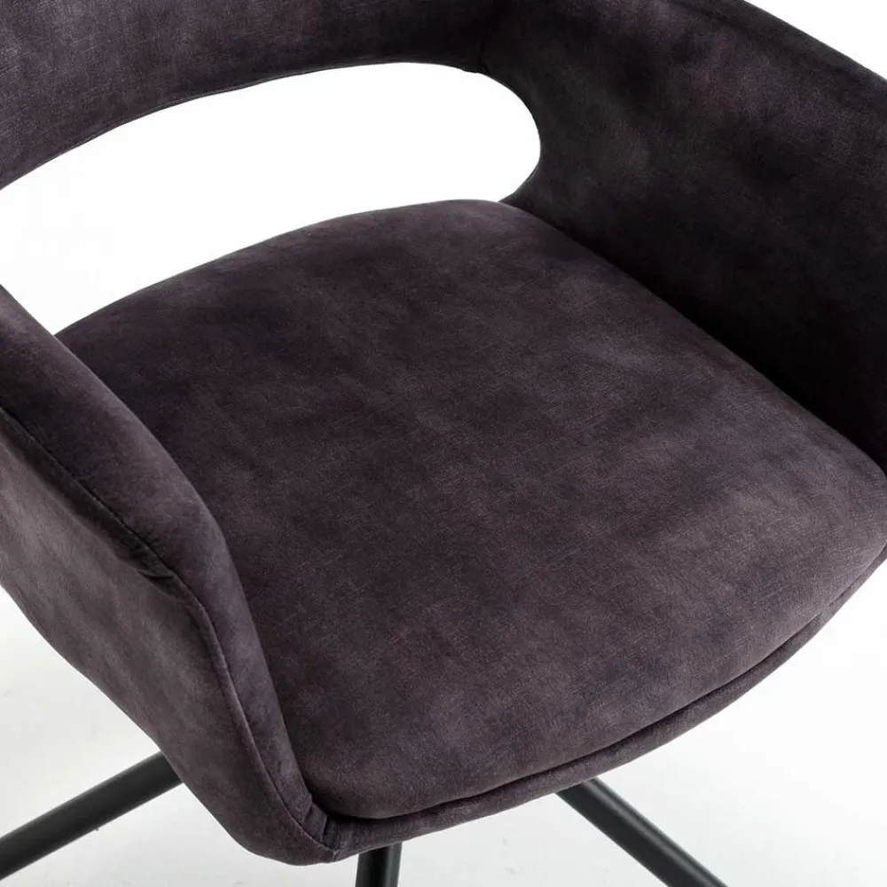 Wohnen Schwarze Möbel|Graue Möbel*Samt Tischsessel in Anthrazit - Keviz (2er Set)