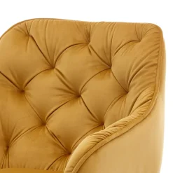 Wohnen Küchenstühle|Esszimmerstühle*Samt Tischsessel in Gold mit Schwarz - Viradio (2er Set)