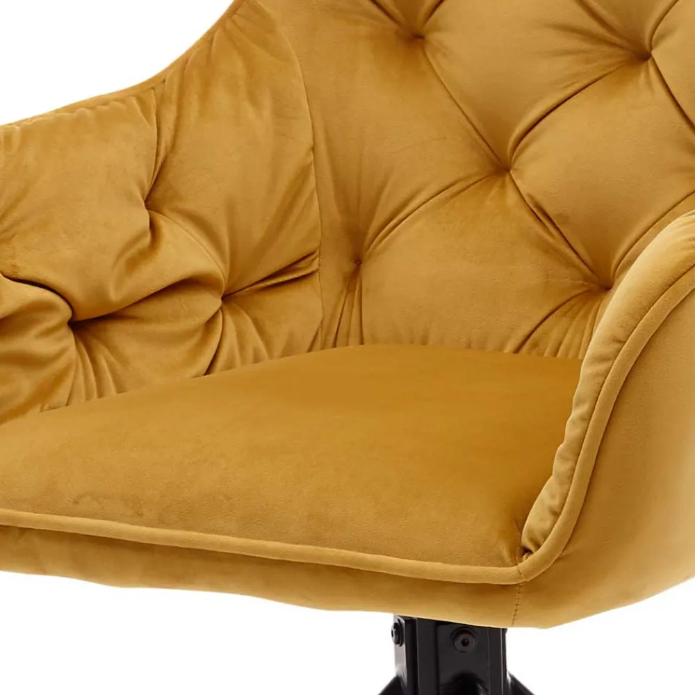 Wohnen Küchenstühle|Esszimmerstühle*Samt Tischsessel in Gold mit Schwarz - Viradio (2er Set)