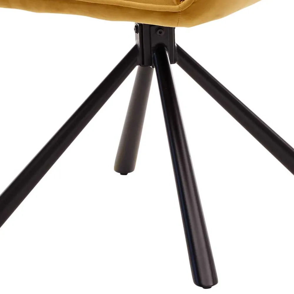 Wohnen Küchenstühle|Esszimmerstühle*Samt Tischsessel in Gold mit Schwarz - Viradio (2er Set)