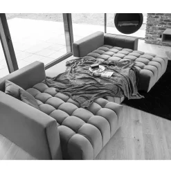 Wohnen Samt U-Couch in Dunkelrot - Viersitzer - Lakes