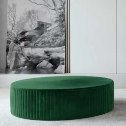 Wohnen Samt Wohnzimmer-Polsterhocker in Grün - Sibyella