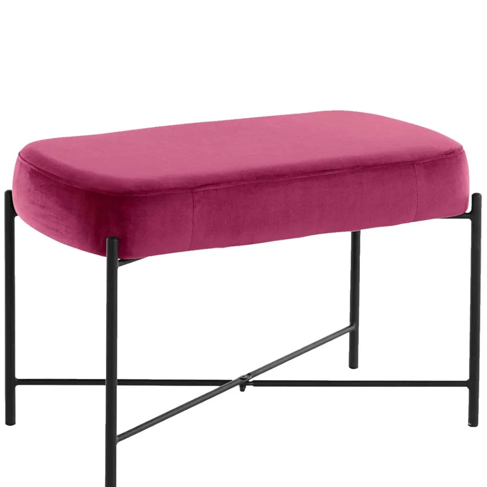 Wohnen Samtbank in Pink mit Metallgestell - Infernya
