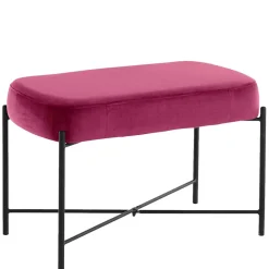Wohnen Samtbank in Pink mit Metallgestell - Infernya