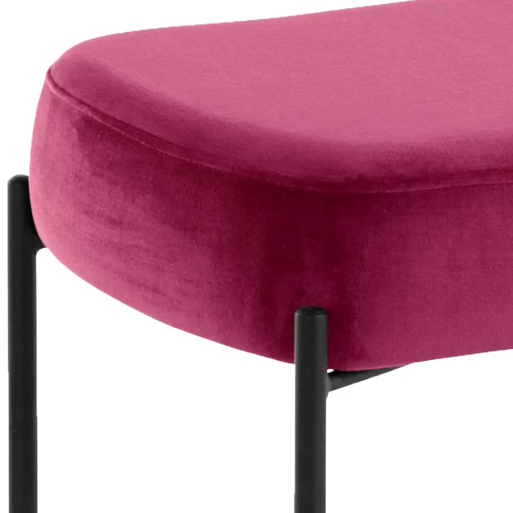 Wohnen Samtbank in Pink mit Metallgestell - Infernya