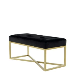 Wohnen Samtbank in Schwarz mit Gold - Carantec