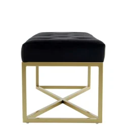 Wohnen Samtbank in Schwarz mit Gold - Carantec