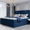 Wohnen Samt-Boxbett in Dunkelblau - Kean