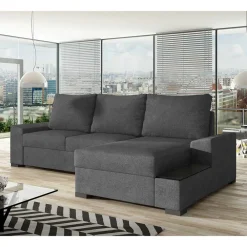 Wohnen Samt-Ecksofa mit Schlaffunktion - Navarra