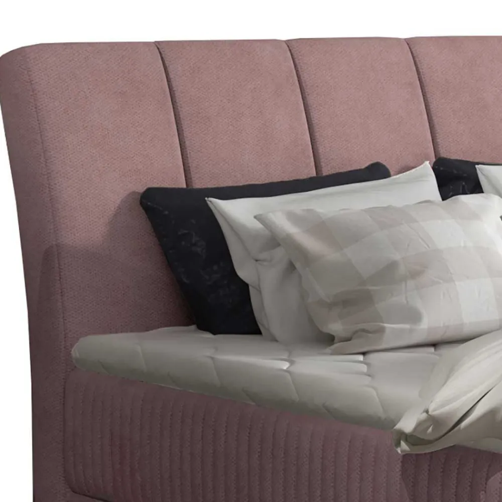 Wohnen Samt-Polsterbett in Altrosa mit Matratzen - Apolonia