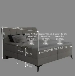 Wohnen Samt-Polsterbett in Altrosa mit Matratzen - Apolonia