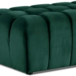 Wohnen Samt-Polsterhocker in Grün - Olenka