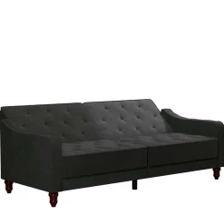 Wohnen Retro Möbel|Schlafsofas*Samtsofa mit Bettfunktion in Dunkelgrau - Rubanina