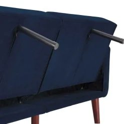 Wohnen Samtsofa mit Bettfunktion in Blau - Luzillo