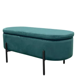 Wohnen Samt-Truhenbank in Dunkelgrün - Comota