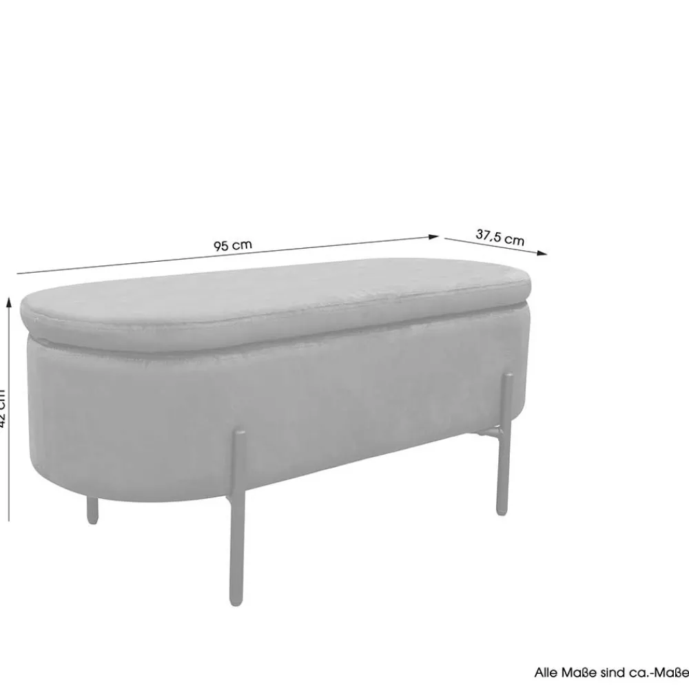 Wohnen Samt-Truhenbank in Dunkelgrün - Comota