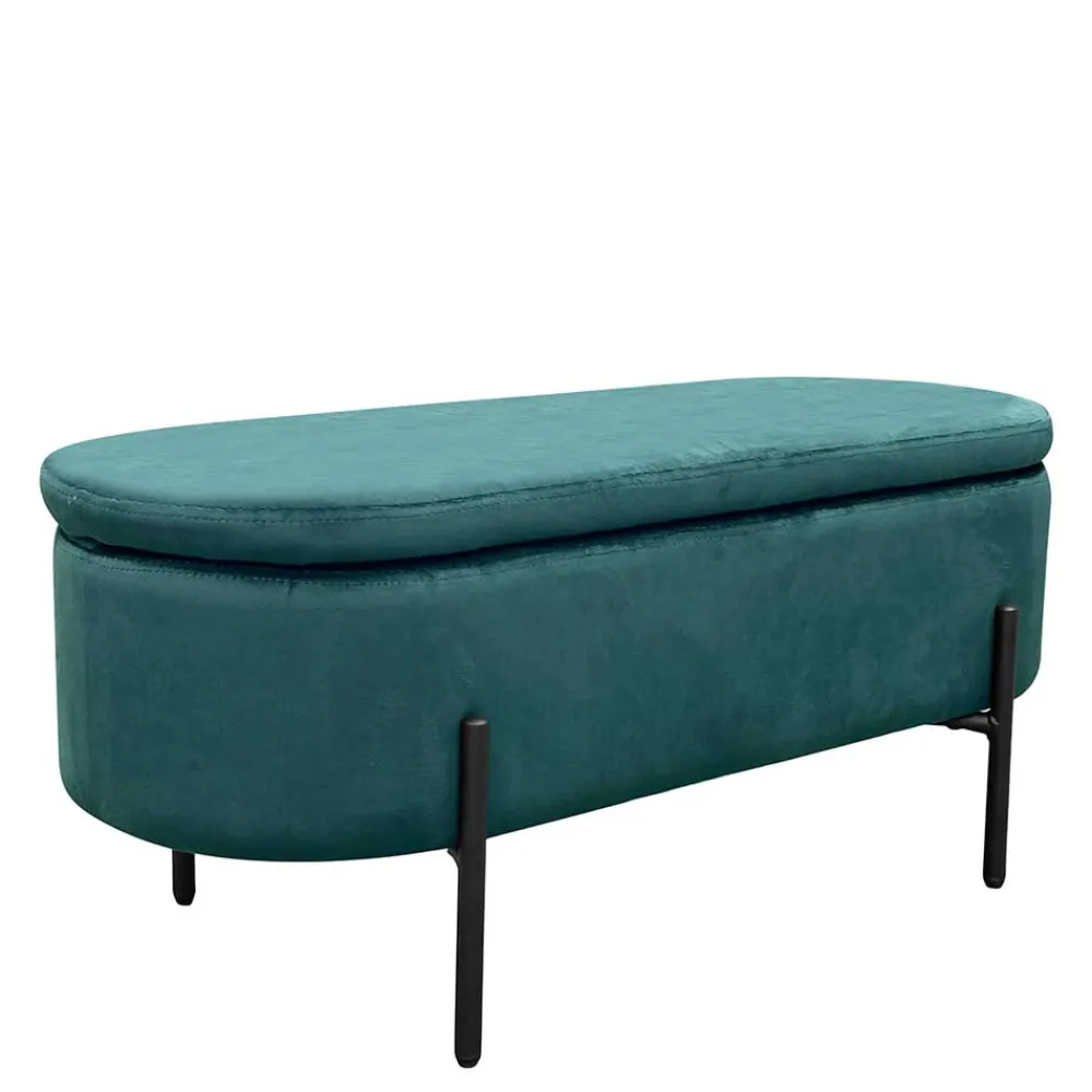 Wohnen Samt-Truhenbank in Dunkelgrün - Comota