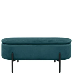 Wohnen Samt-Truhenbank in Dunkelgrün - Comota