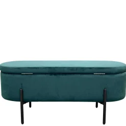 Wohnen Samt-Truhenbank in Dunkelgrün - Comota