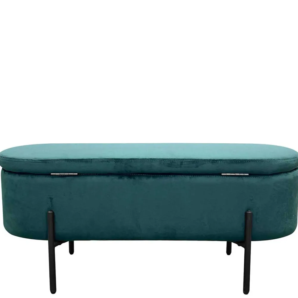 Wohnen Samt-Truhenbank in Dunkelgrün - Comota