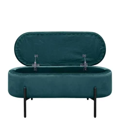 Wohnen Samt-Truhenbank in Dunkelgrün - Comota